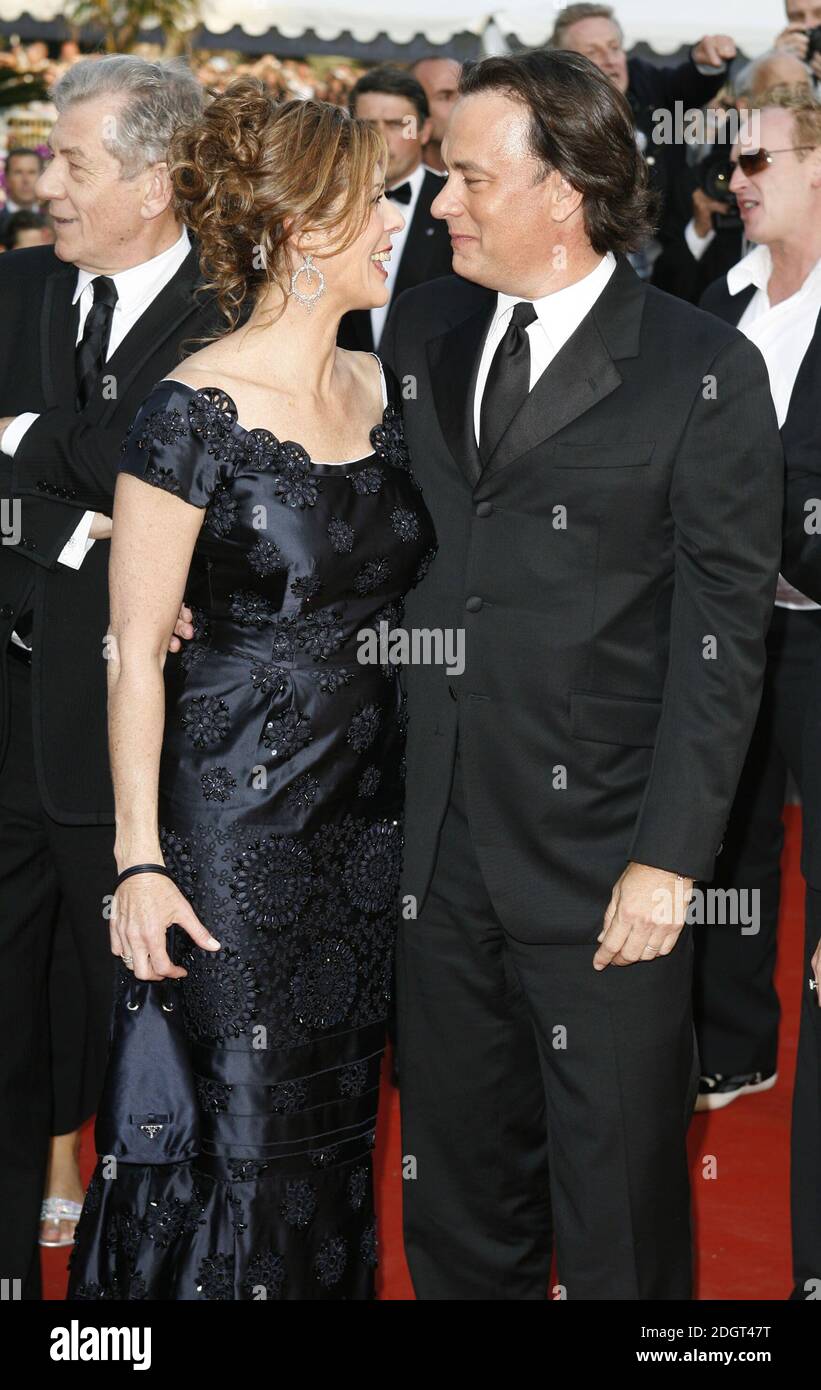 Tom Hanks and wife arriving. Stock Photo