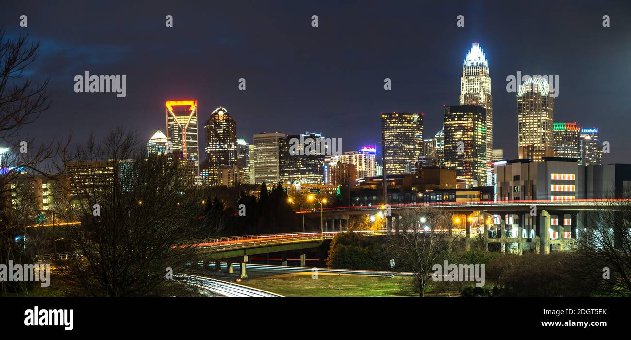 Night time in charlotte north carolina Stock Photo - Alamy