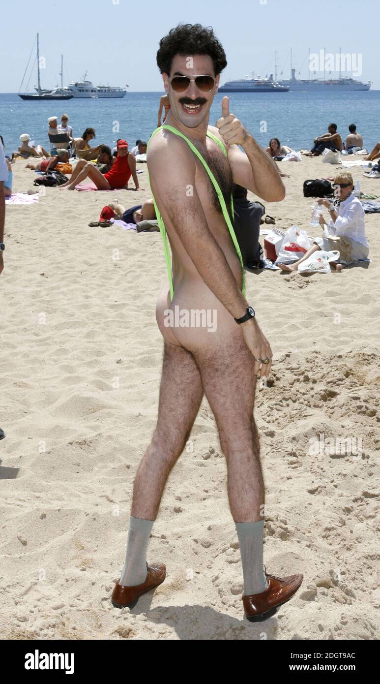 Borat complete with thong and girls. Stock Photo