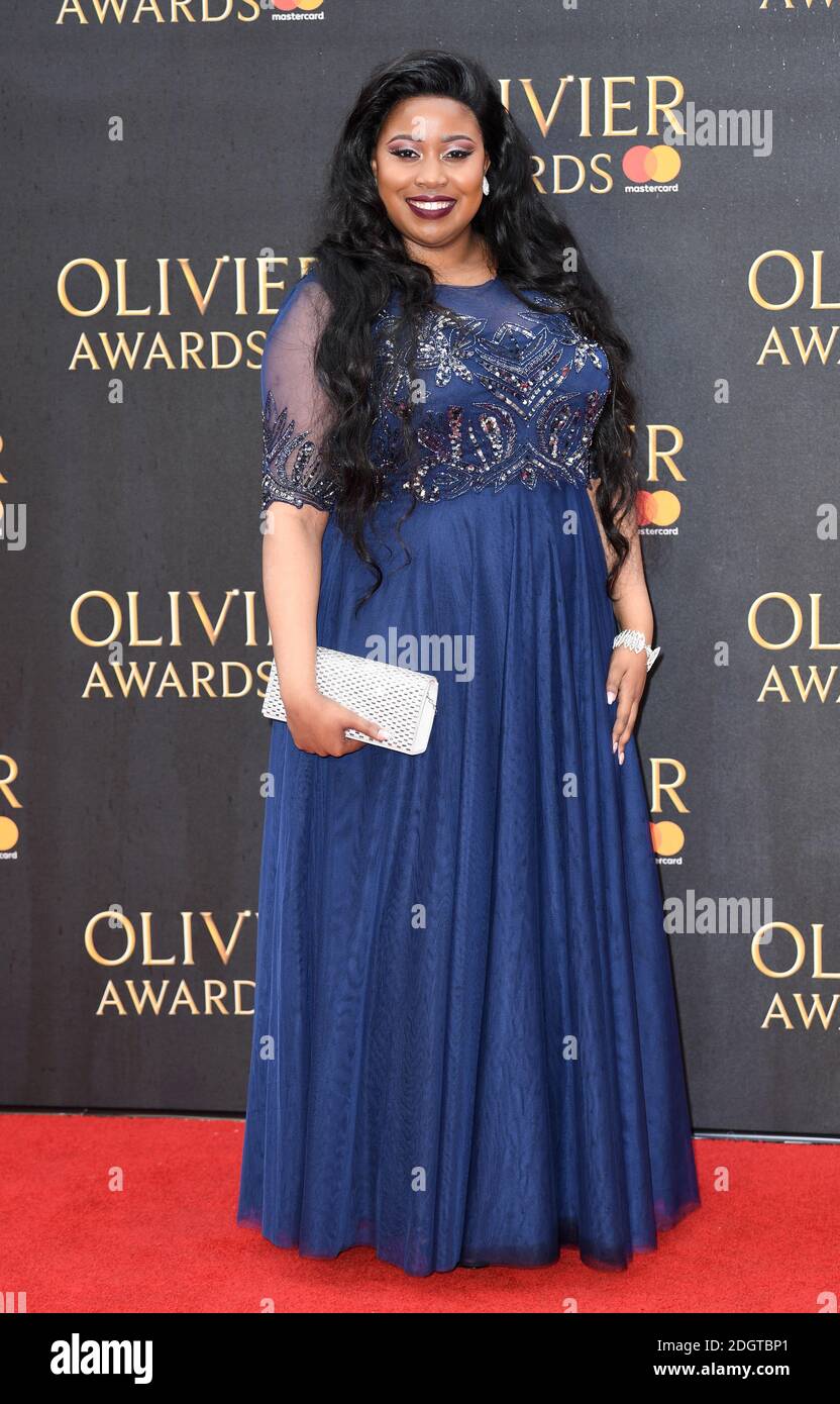 Karen Mav arriving for The Olivier Awards at the Royal Albert Hall in London.  Picture credit should read: Doug Peters EMPICS Entertainment  Stock Photo