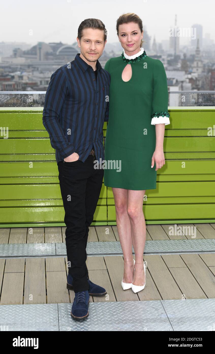 Matt Czuchry and Emily VanCamp attending a photocall for NBCUniversal