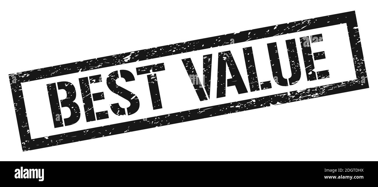 BEST VALUE black grungy rectangle stamp sign Stock Photo Alamy