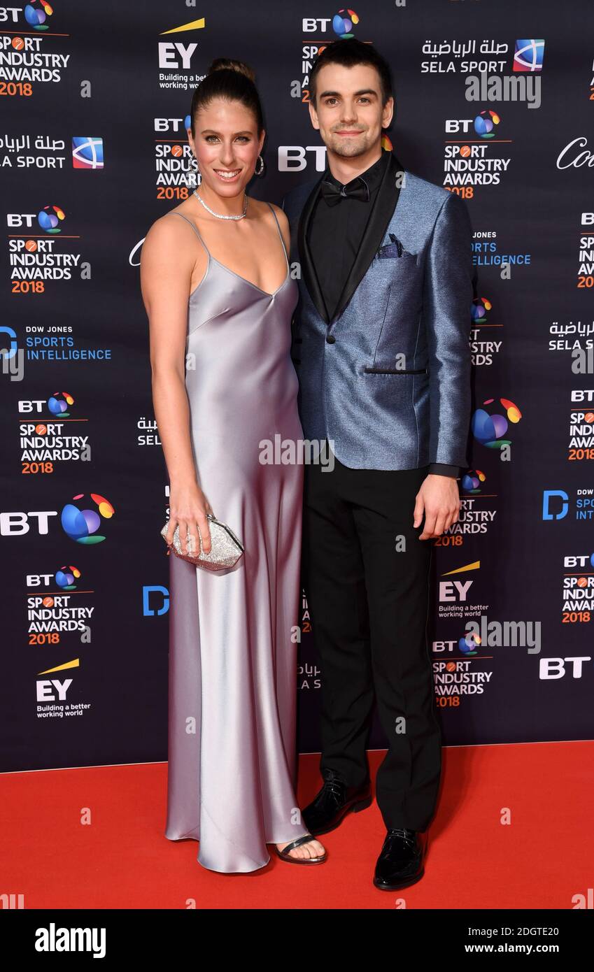 Johanna Konta and Jackson Wade attending the BT Sport Industry Awards