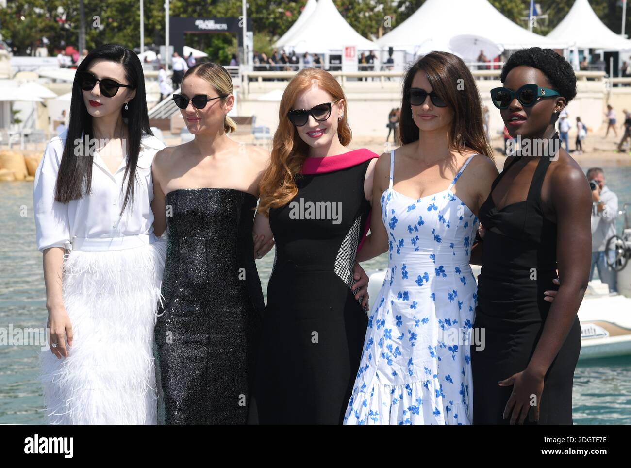 Fan Bingbing, Marion Cotillard, Jessica Chastain, Penelope Cruz and Lupita  Nyong'o attending the 355 Photocall held at The Majesic Pier, part of the  71st Cannes Film Festival. Photo credit should read: Doug