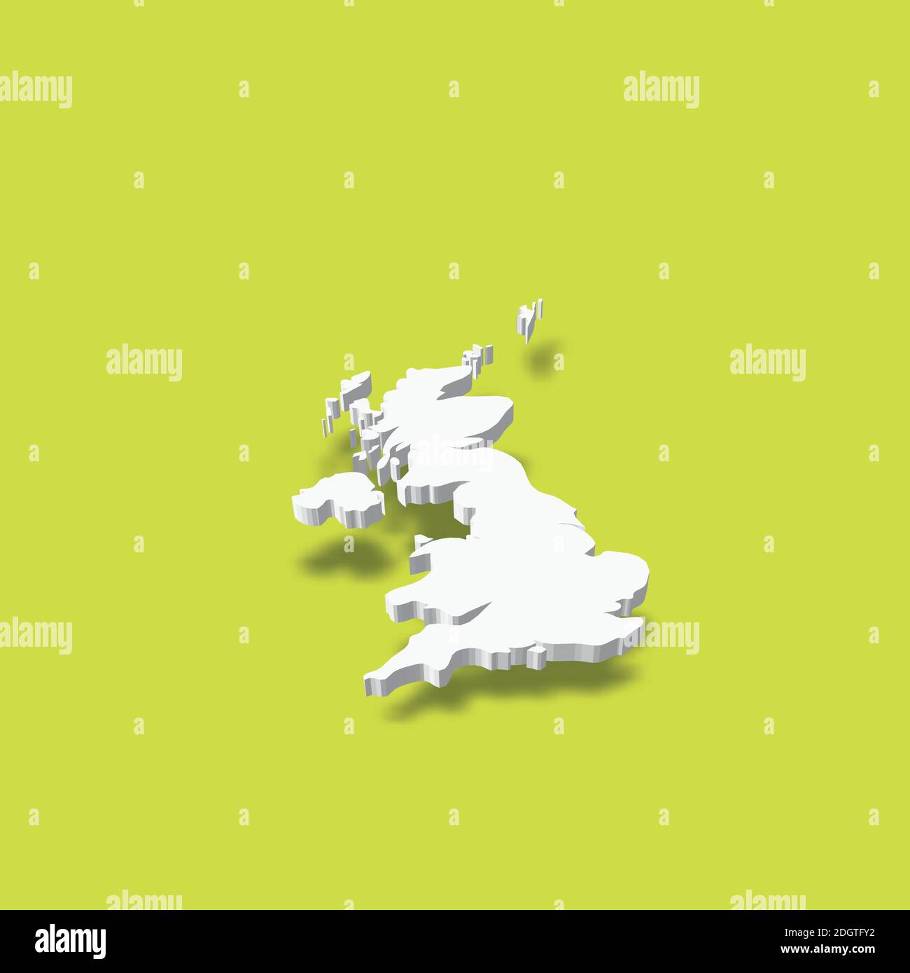 United Kingdom of Great Britain and Northern Ireland, UK - white 3D ...