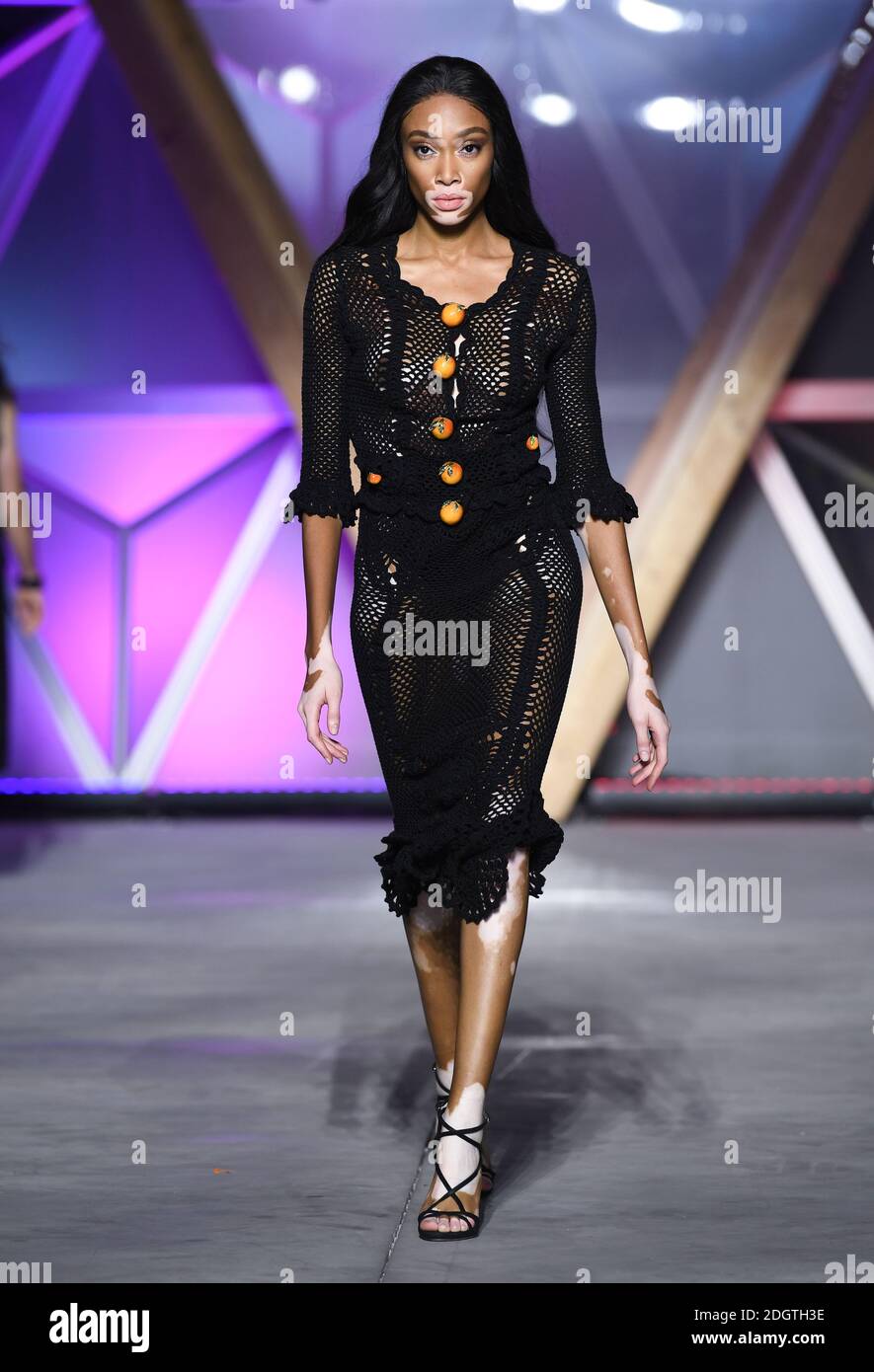 Winnie Harlow models at the Fashion For Catwalk Show, part of the 71st Cannes Film Festival. Photo credit read: Doug Peters/EMPICS Stock Photo - Alamy
