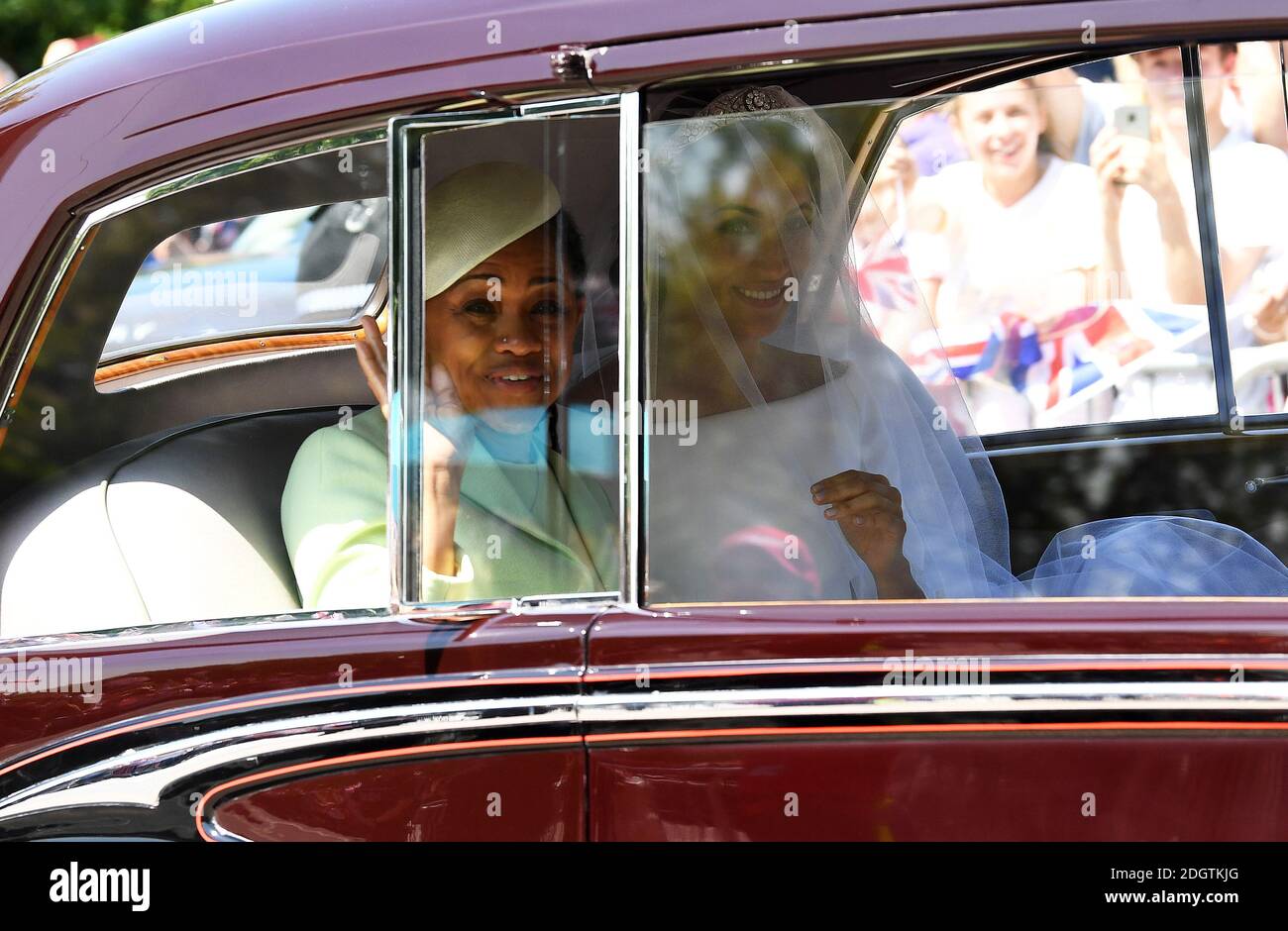 Doria Ragland and Meghan Markle make their way to Windsor Castle for