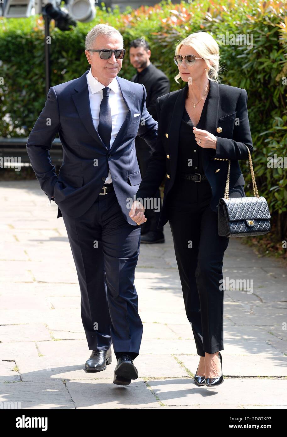 Graham Souness (left) and Karen Souness arrives ahead of the funeral ...