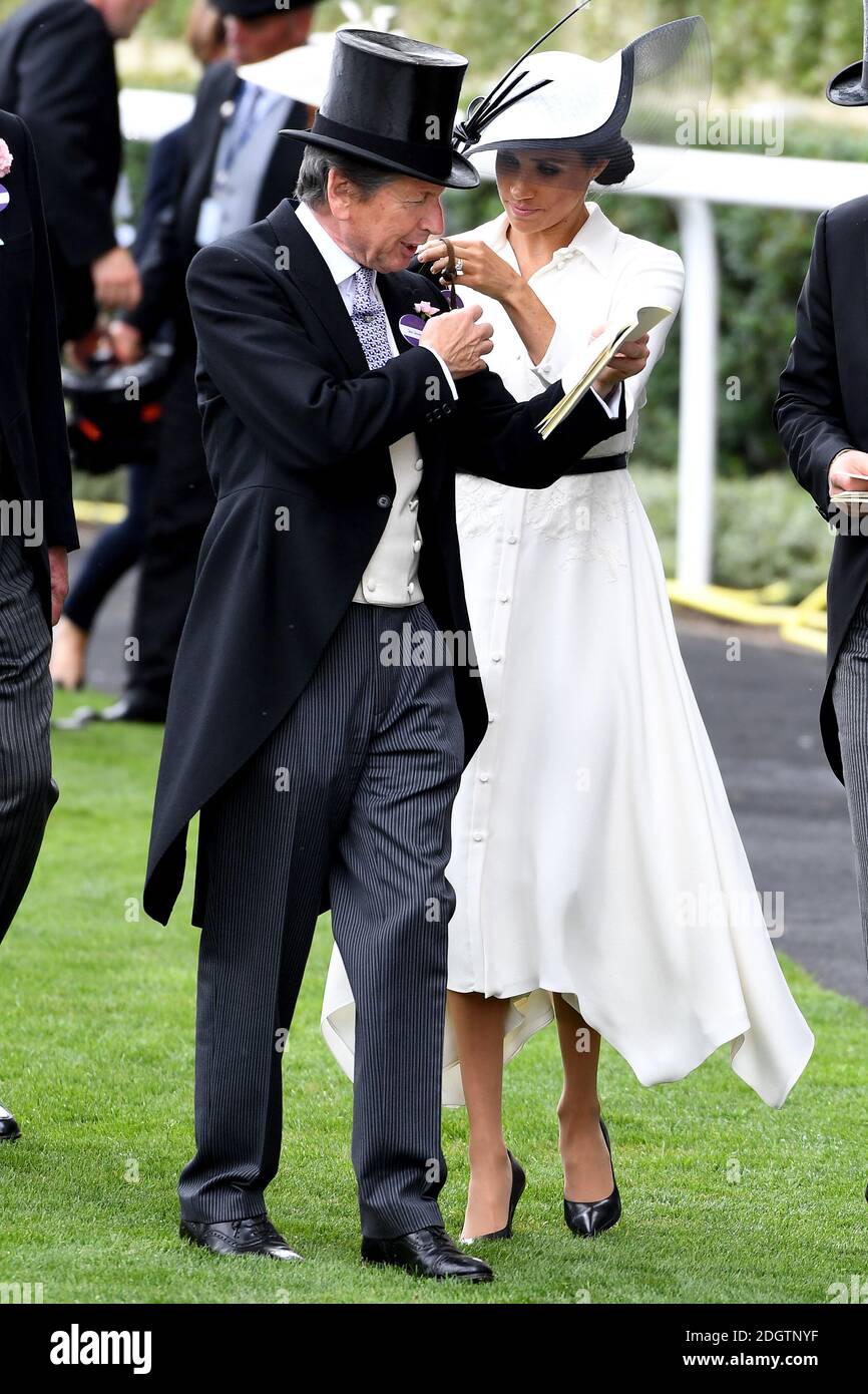 Racing manager John Warren with the Duke and Duchess of Sussex during