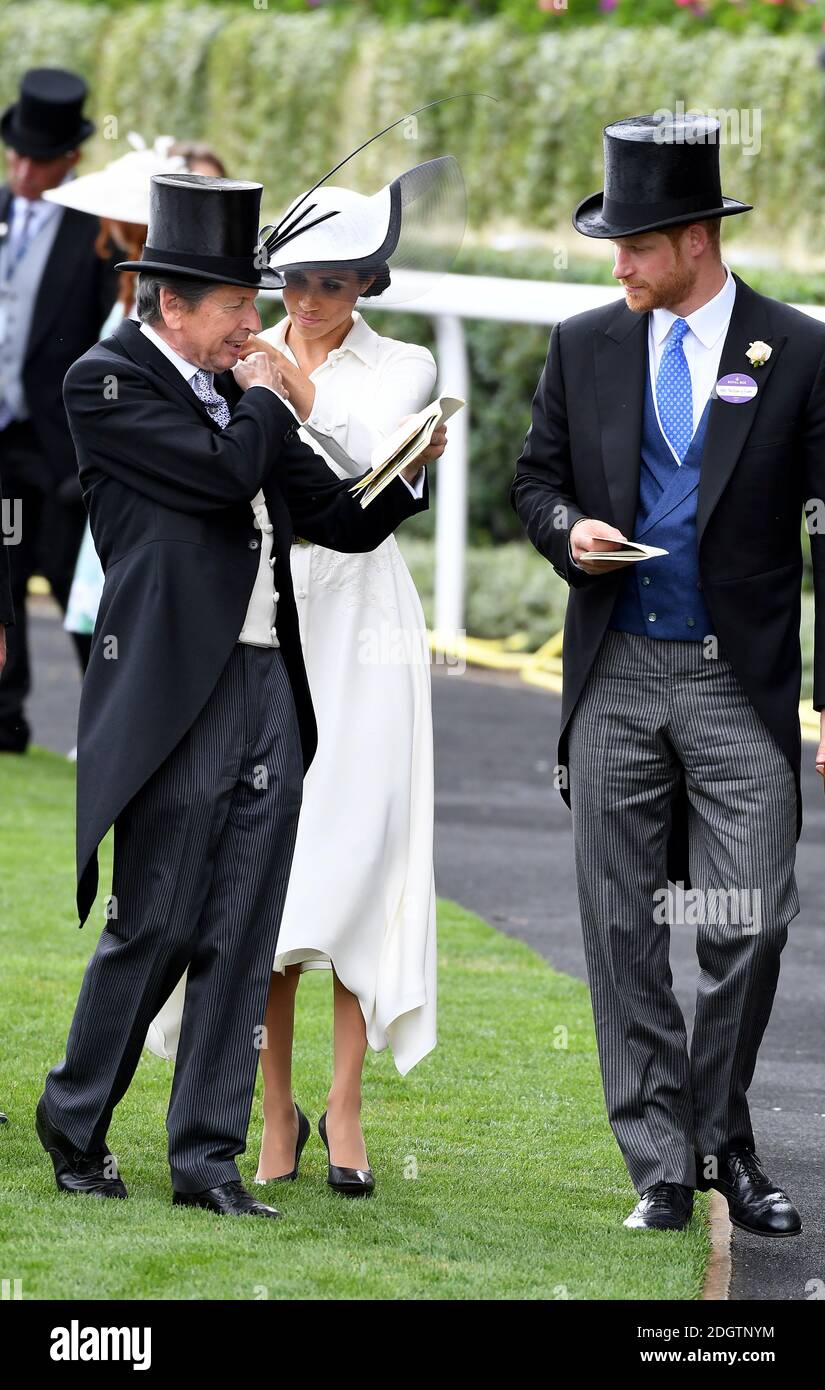 Racing manager John Warren with the Duke and Duchess of Sussex during