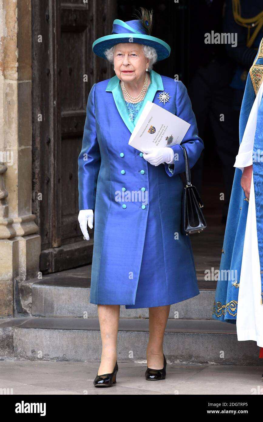 Queen Elizabeth II during the RAF Centenary at Westminster Abbey ...