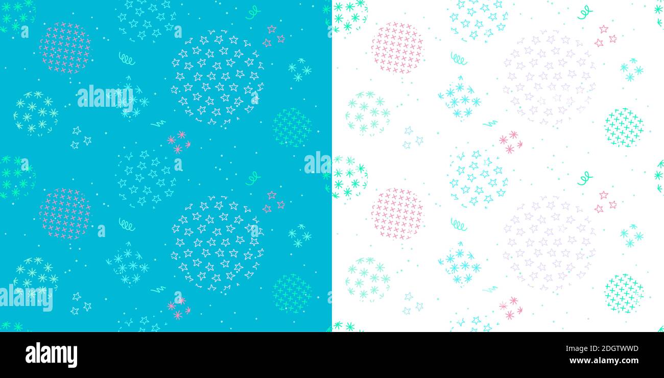 Two Creative Seamless Abstract Winter New Year Vector Patterns  Stock Vector