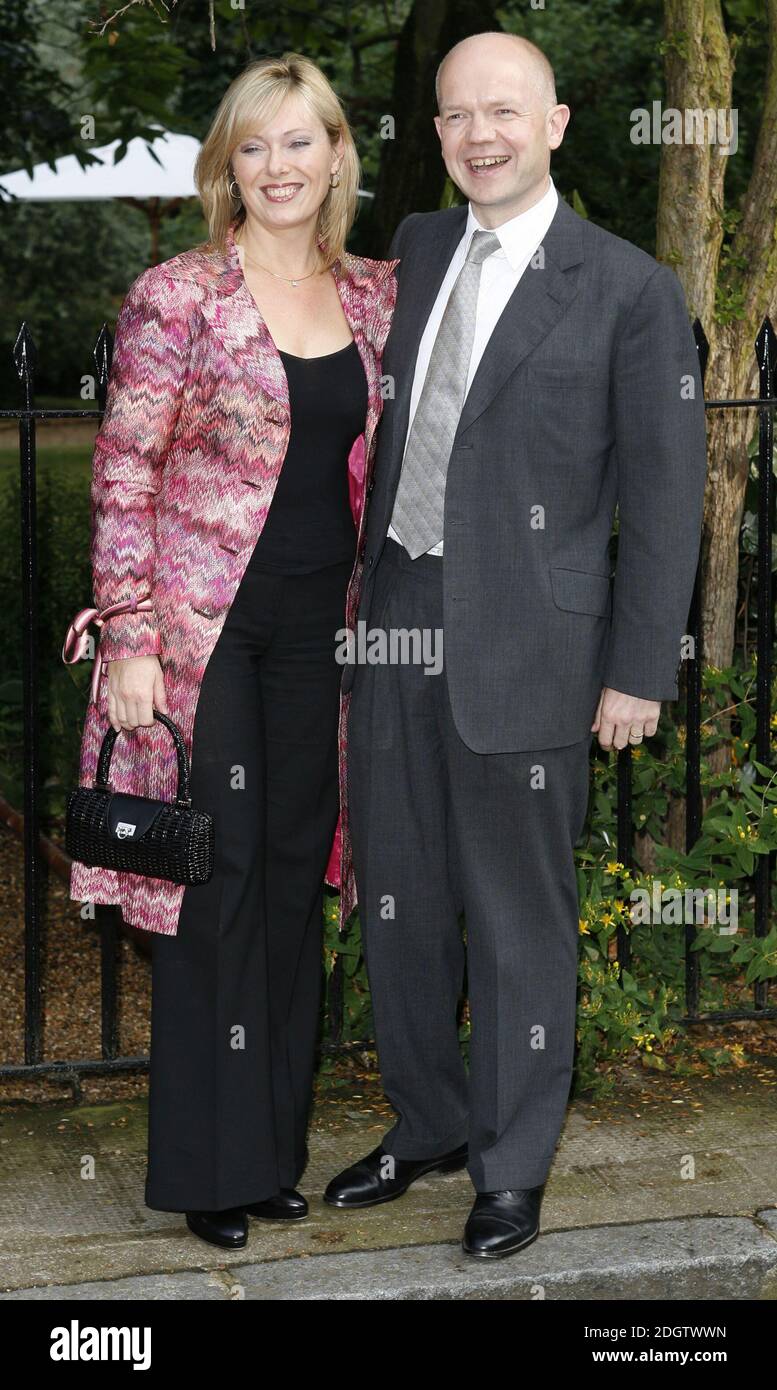 William Hague and wife Ffion arriving at Sir David Frost's Garden Party, Chelsea, London. Stock Photo