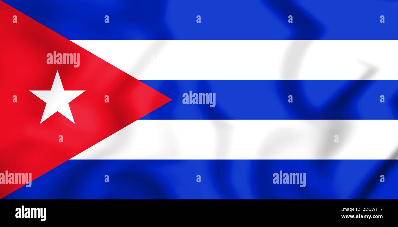 3D Flag of the Cuba. 3D Illustration. Stock Photo