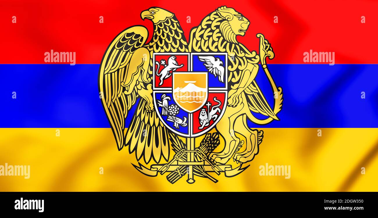 3D Flag of the Armenia. 3D Illustration Stock Photo - Alamy