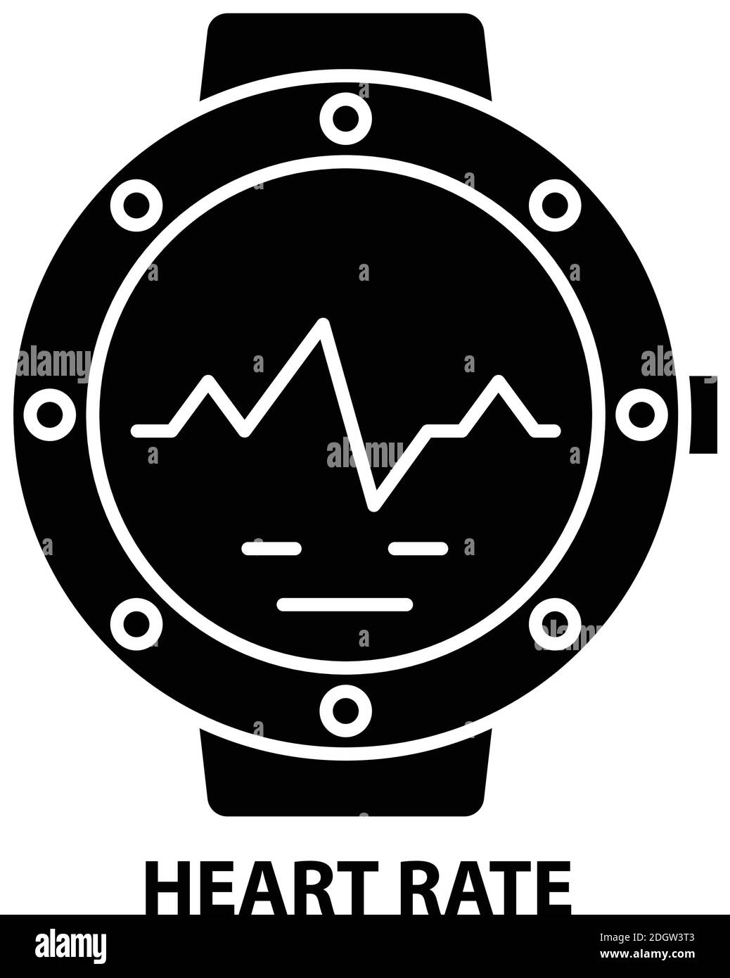 heart rate icon, black vector sign with editable strokes, concept