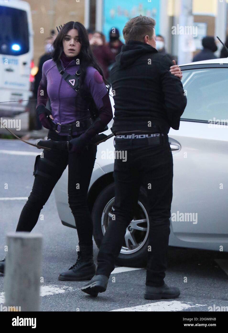 December 08, 2020 Jeremy Renner and Hailee Steinfeld shooting on
