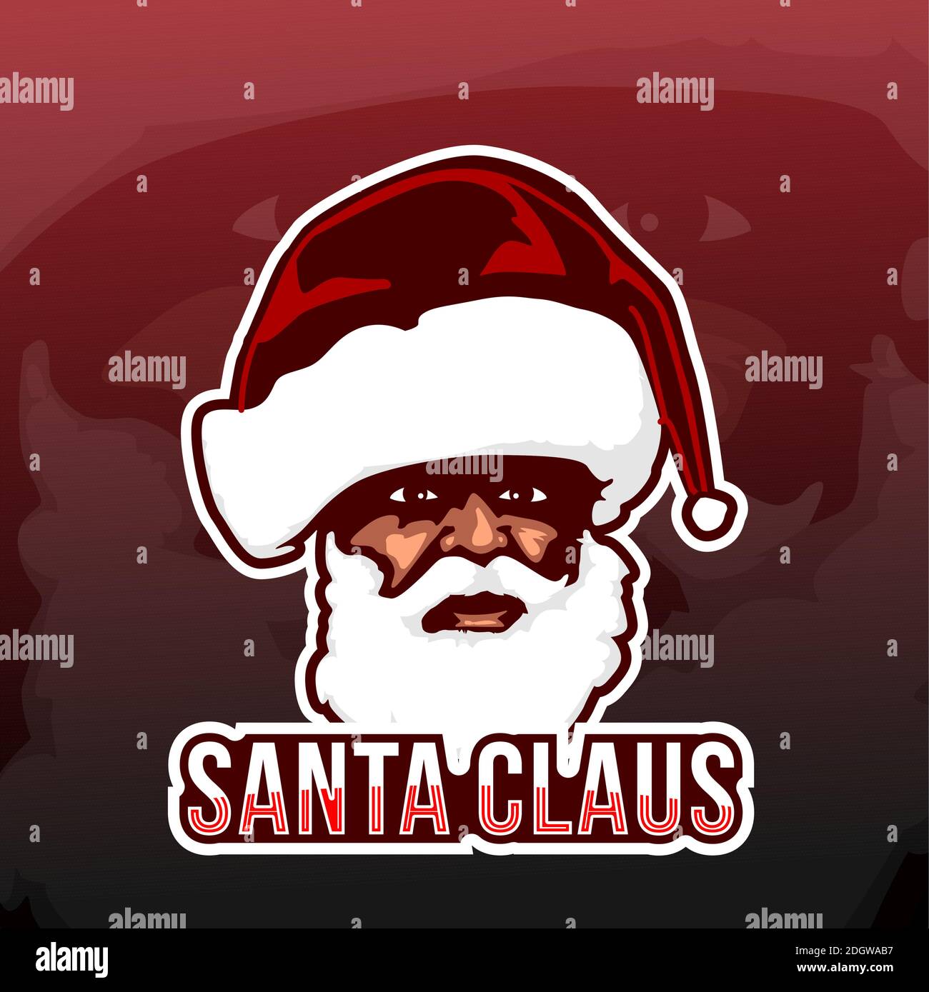 santa claus head icon for christmas theme esport team logo vector illustration Stock Vector