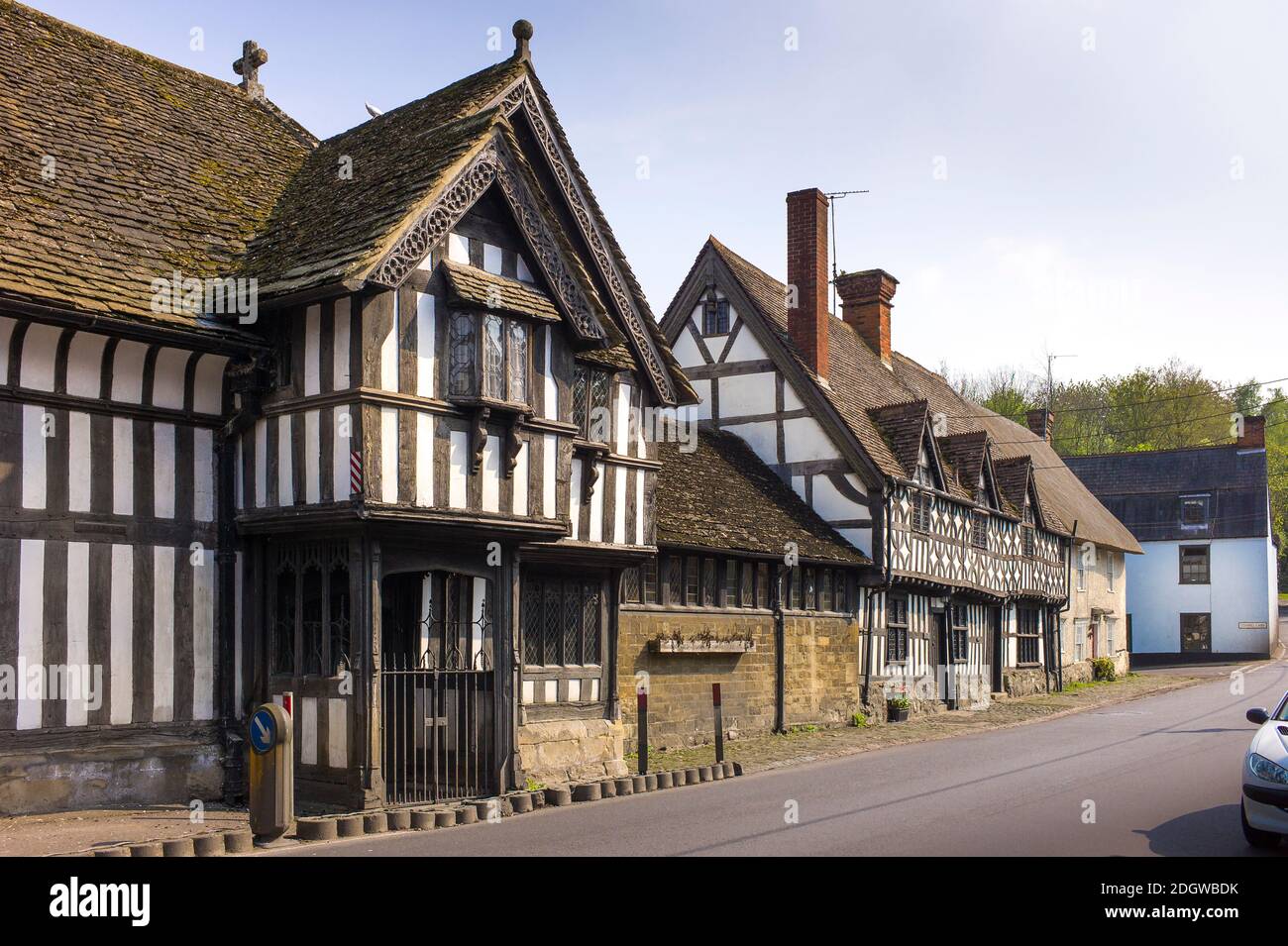 The Fifteenth century Porch House in the High Stree Potterne village near Devizes Wiltshire England UK Stock Photo