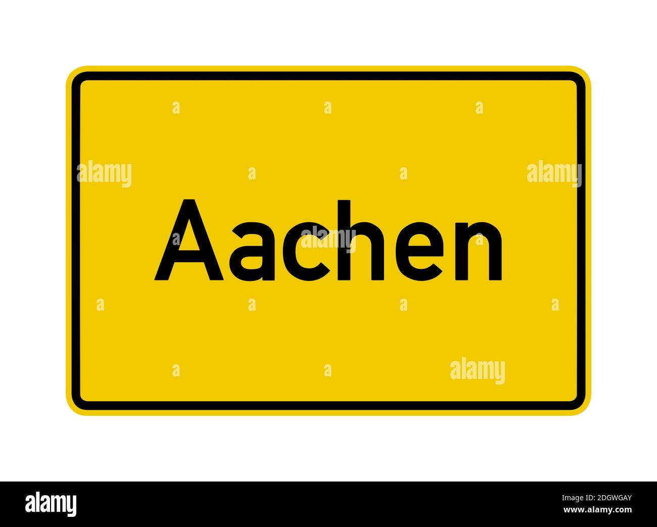 Aachen city limits road sign in Germany Stock Photo