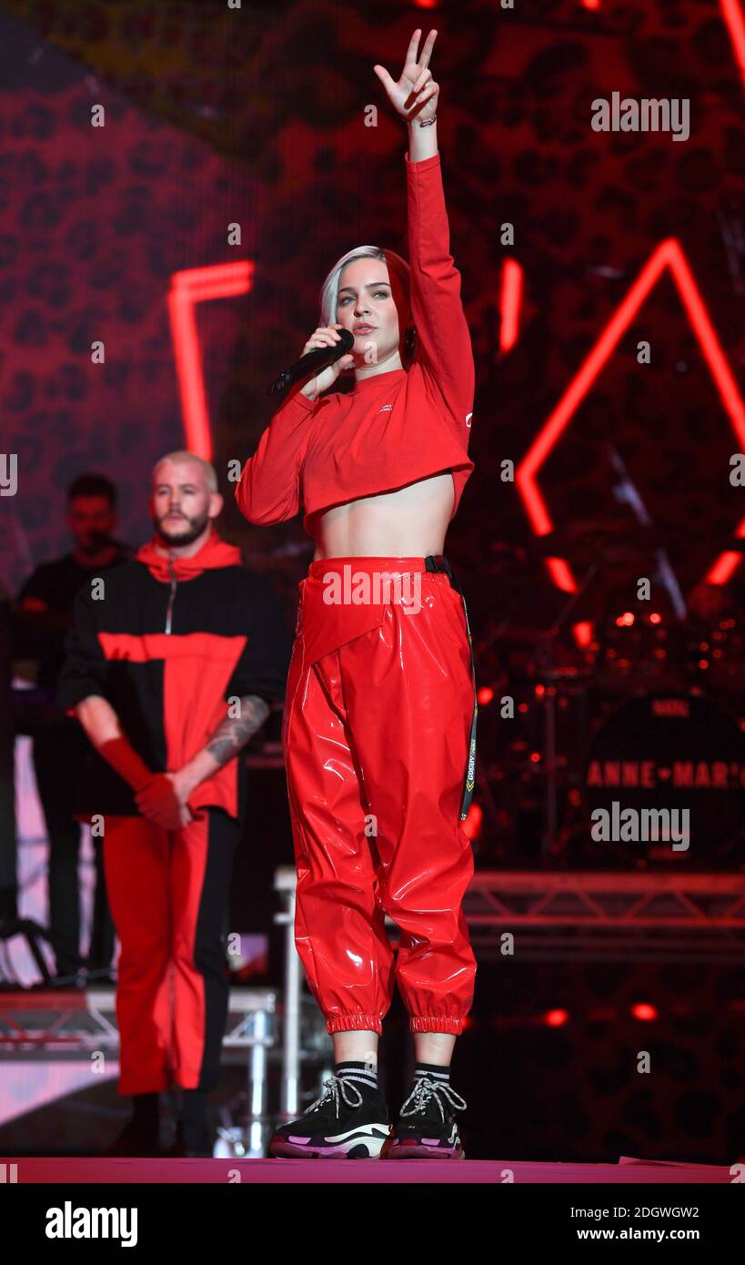 Anne Marie on stage during day one of Capital's Jingle Bell Ball 2018 ...