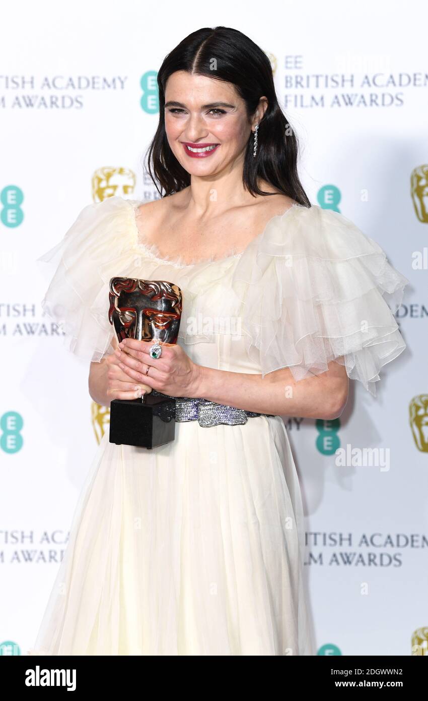 Rachel Weisz with her Best Actress in a Supporting Role Bafta for The Favourite in the press room at the 72nd British Academy Film Awards held at the Royal Albert Hall, Kensington Gore, Kensington, London. Picture Credit should read: Doug Peters/EMPICS Stock Photo