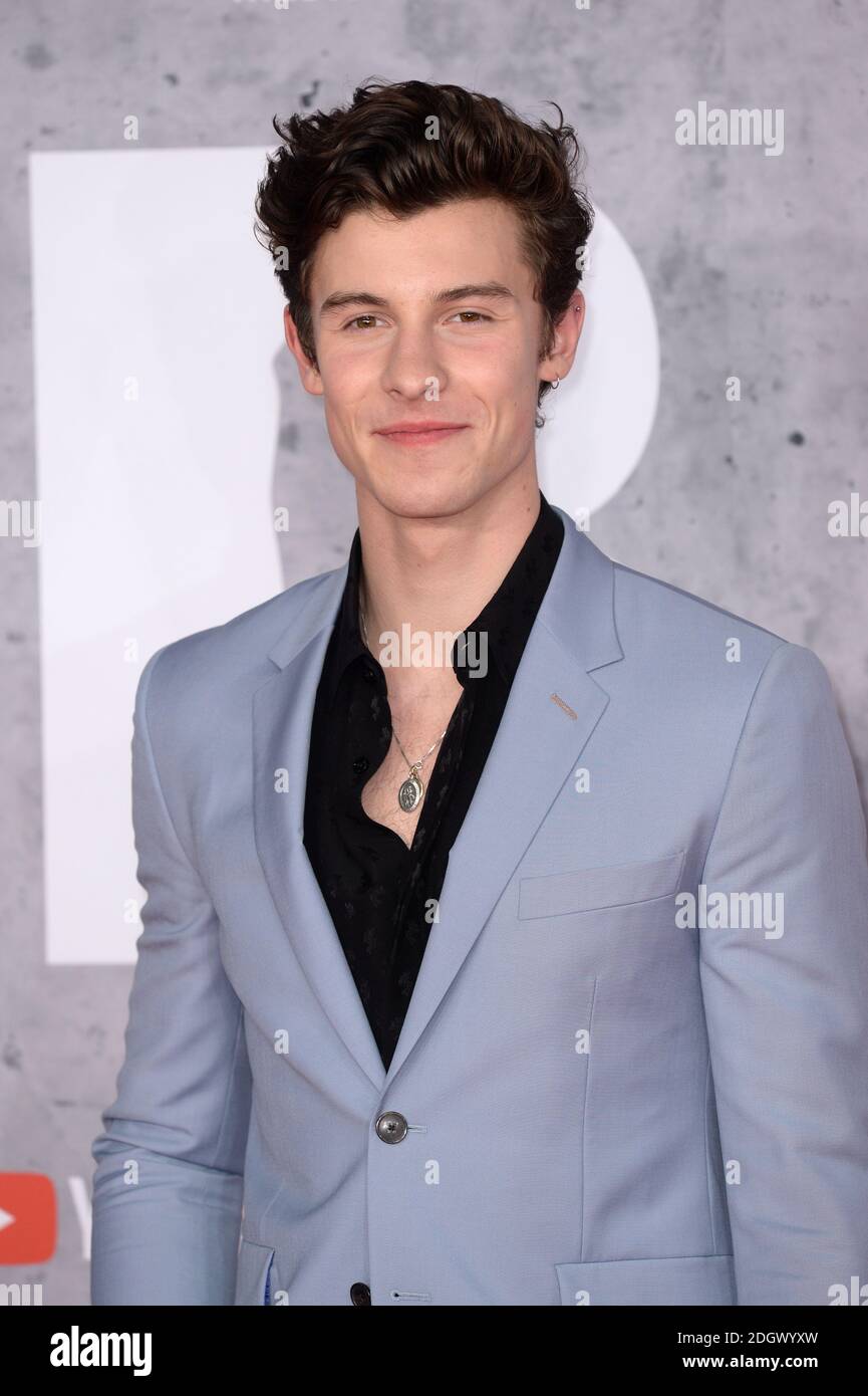 Shawn Mendes attending the Brit Awards 2019 at the O2 Arena, London ...