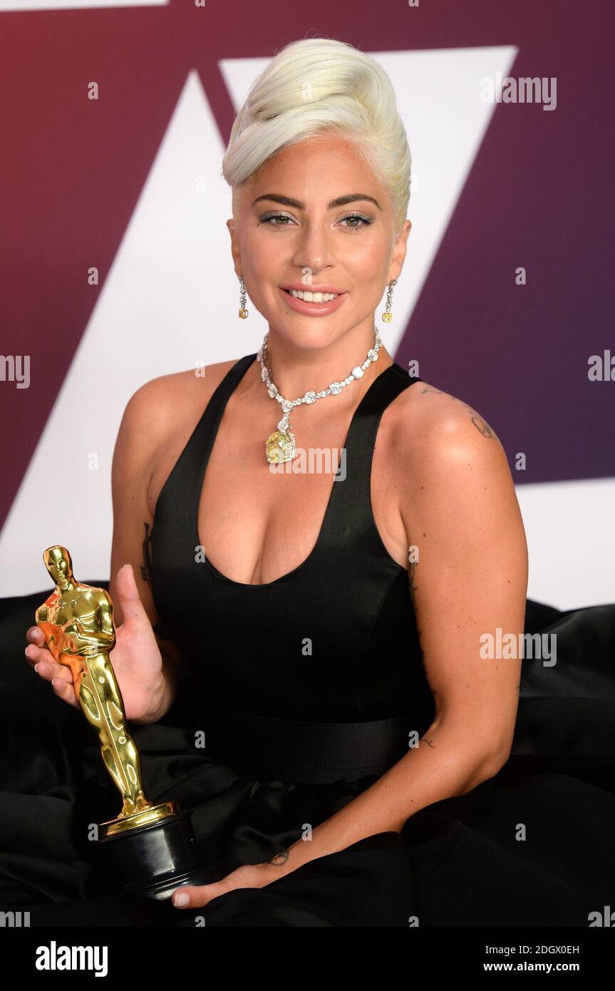 Lady Gaga wins Best Original Song Oscar in the press room at the 91st