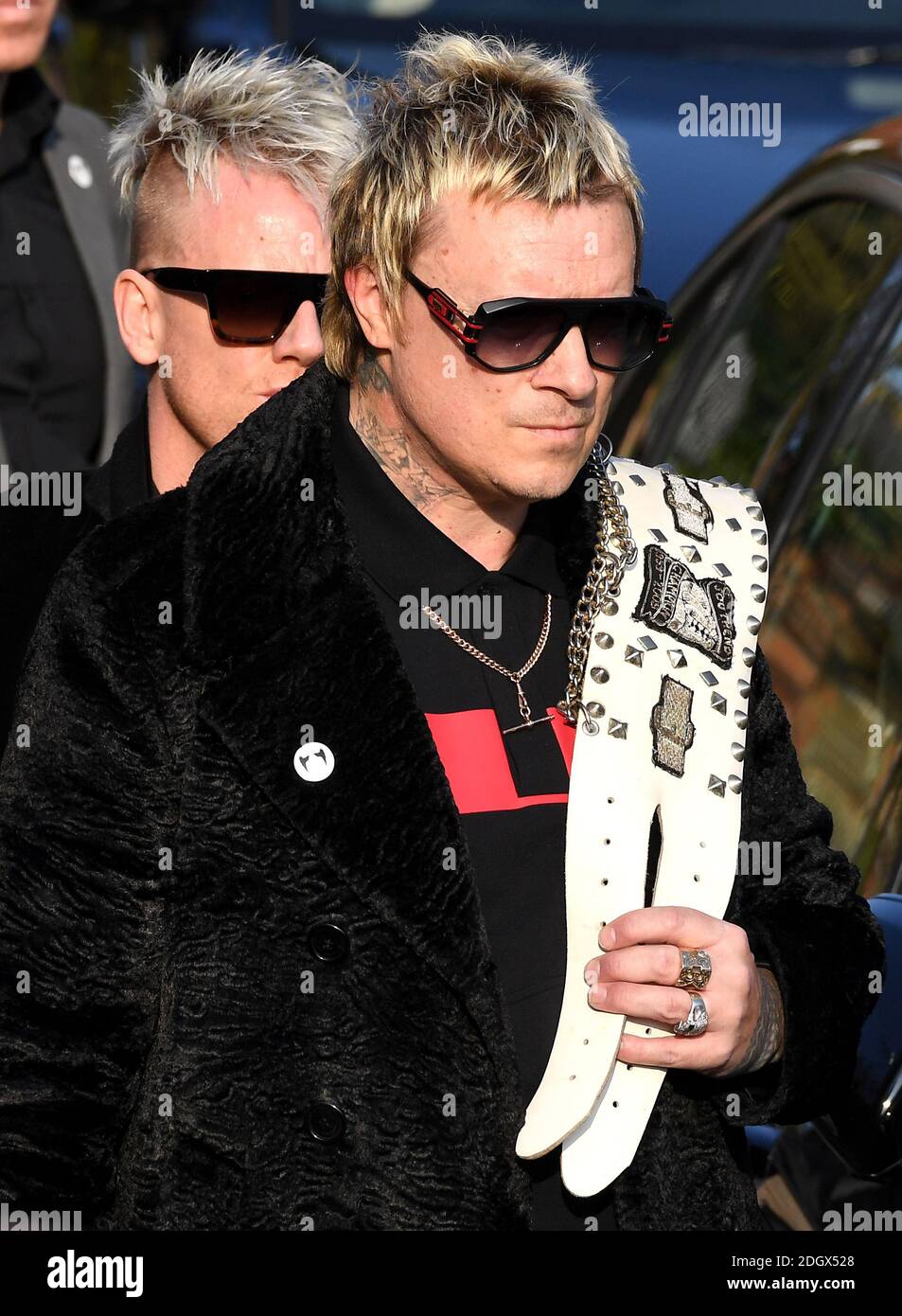 Liam Howlett during the funeral and procession to honour the memory of The Prodigy's Keith Flint, in Essex. Photo credit should read: Doug Peters/EMPICS Stock Photo