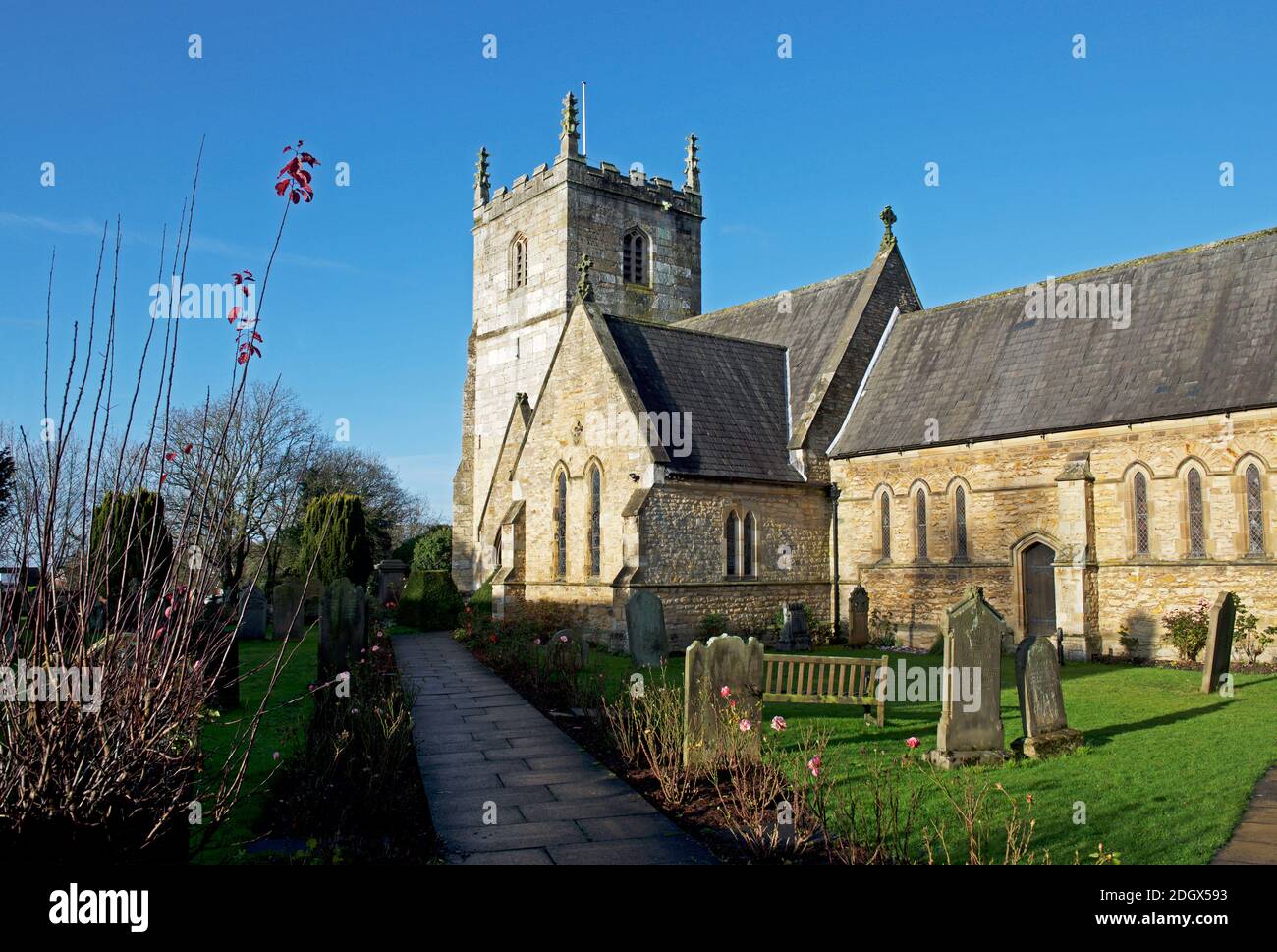 St Mary's Church in the village of Elloughton, East Yorkshire, Humberside, England UK Stock Photo