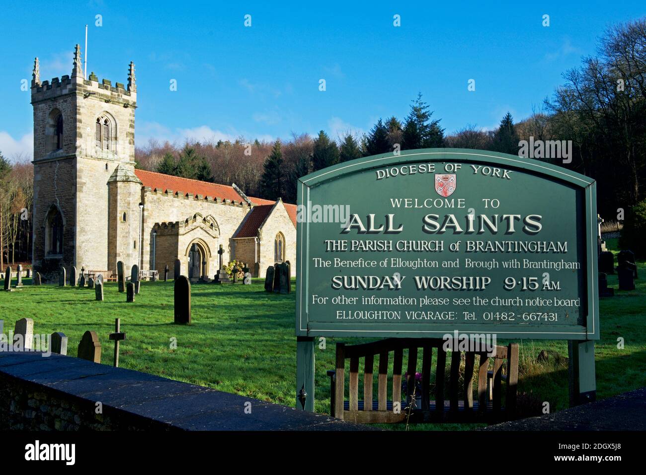 All Saints Church, Brantingham, East Yorkshire, England UK Stock Photo