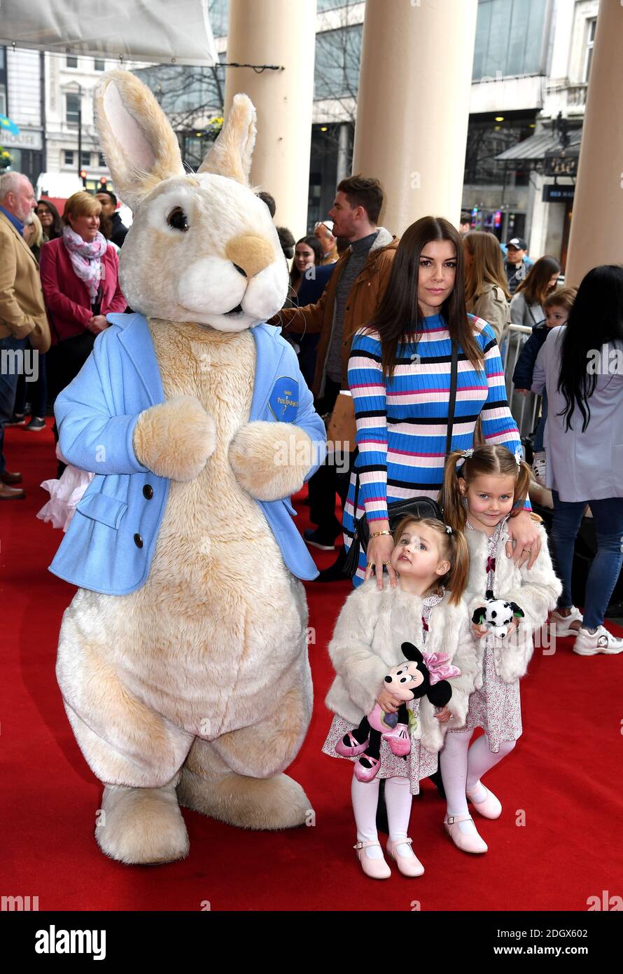 Imogen Thomas and children attending the gala performance of Where Is