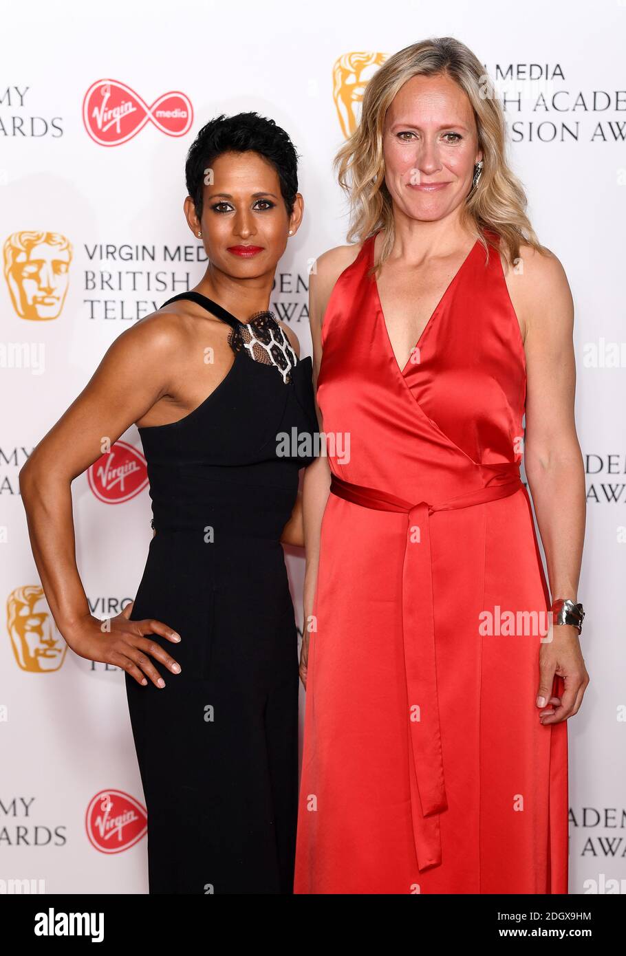 Naga Munchetty and Sophie Rayworth attending the Virgin Media BAFTA TV