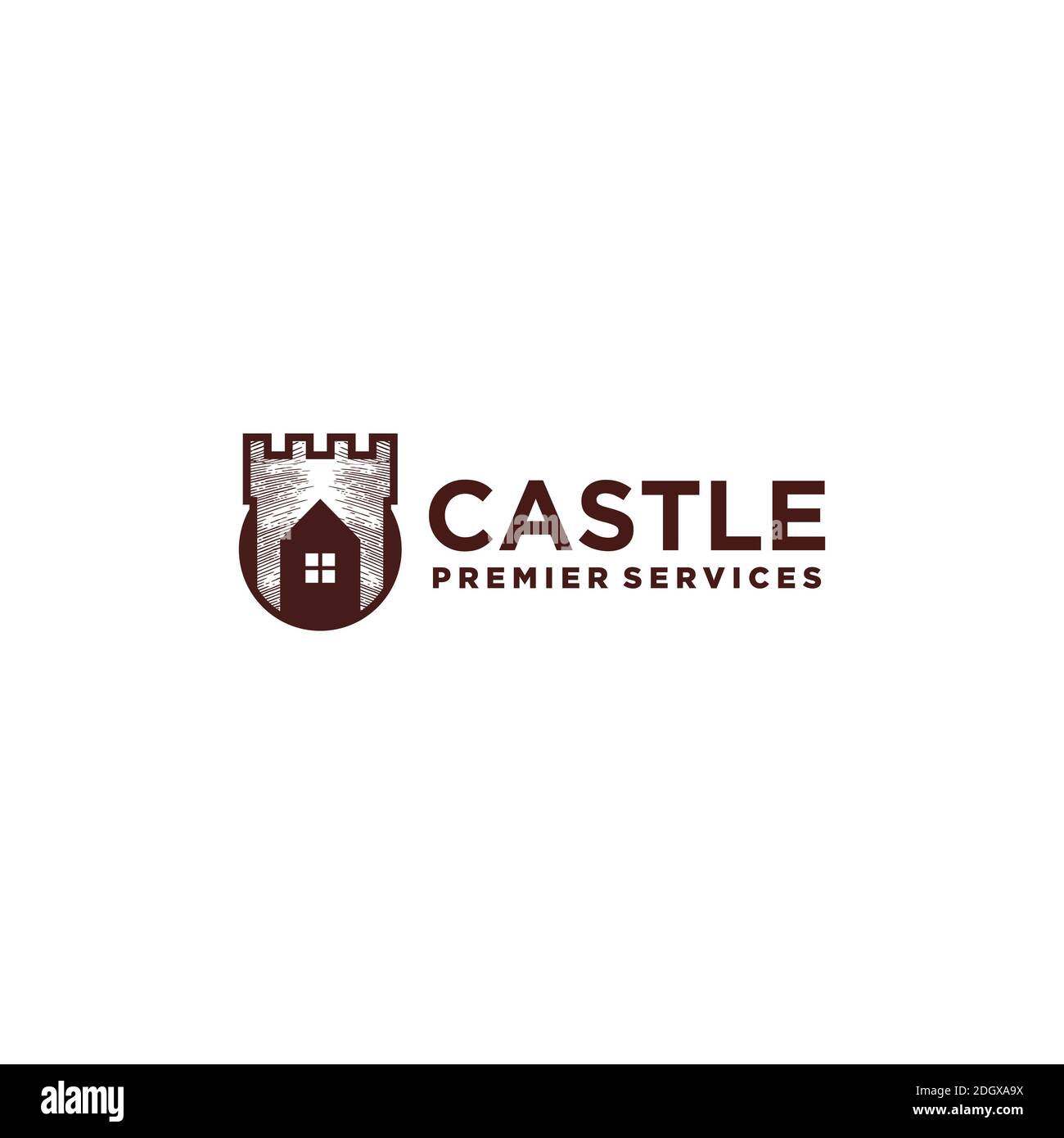 The main castle logo service Stock Vector