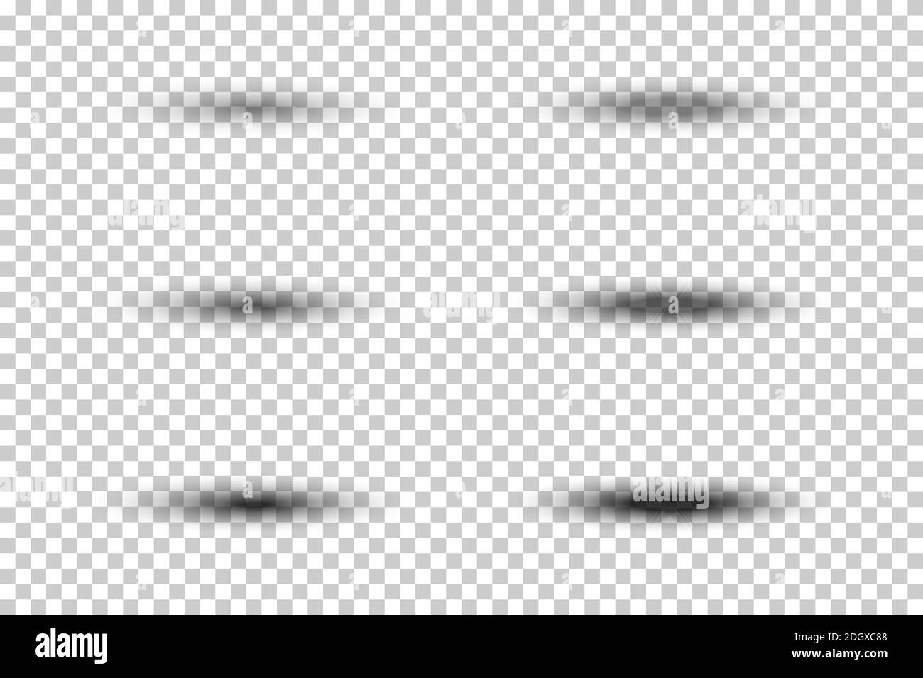 Set of vector oval gray shadows with soft edges on transparent ...