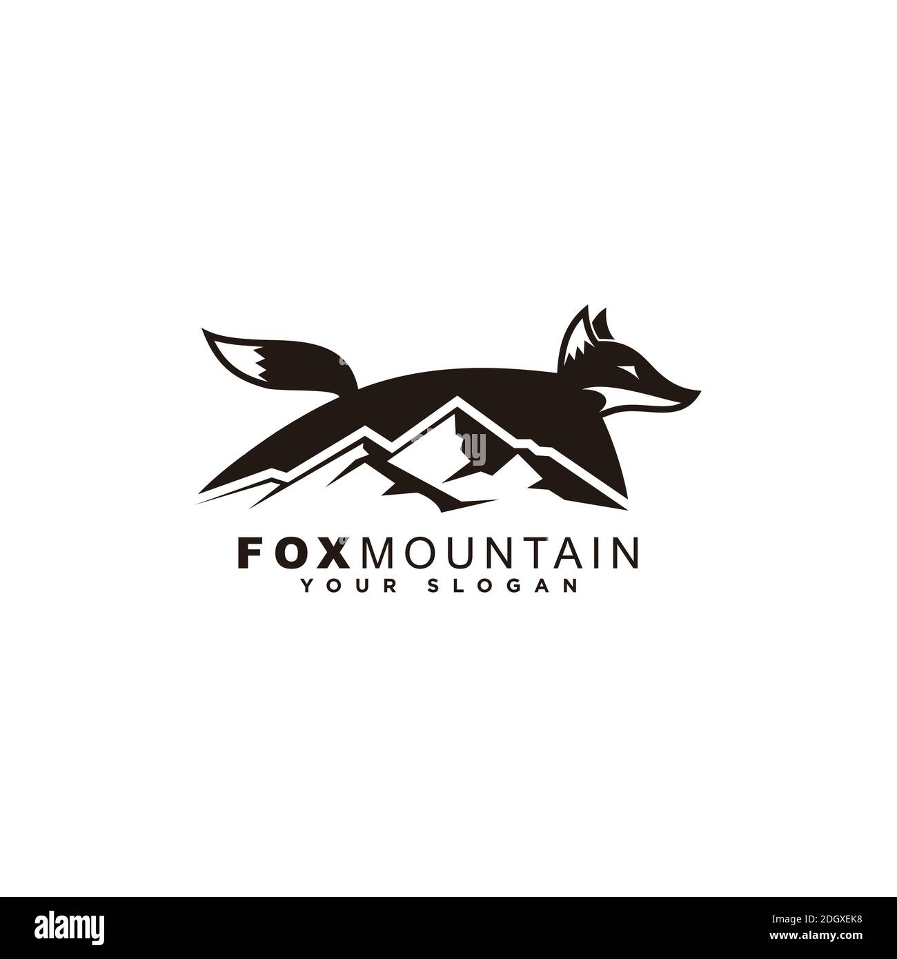 Fox mountain logo template design Stock Vector