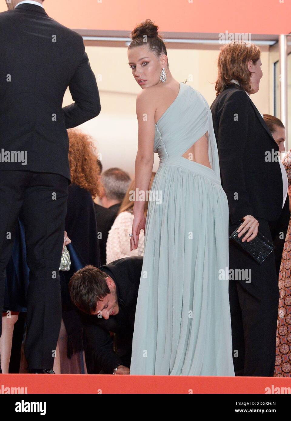 Gaspard Ulliel and Adele Exarchopoulos attending the Sibyl premiere