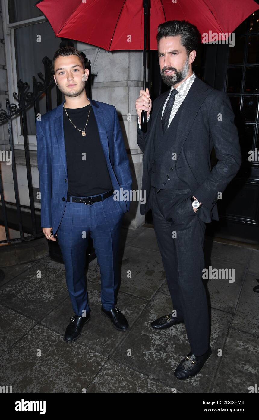 Rafferty Law and Jack Guinness arriving at the British GQ Private Dinner hosted by Dylan Jones and Liam Payne to celebrate London Fashion Week Men's, at Berners Tavern, London. Picture Credit Should Read: Doug Peters/EMPICS Stock Photo