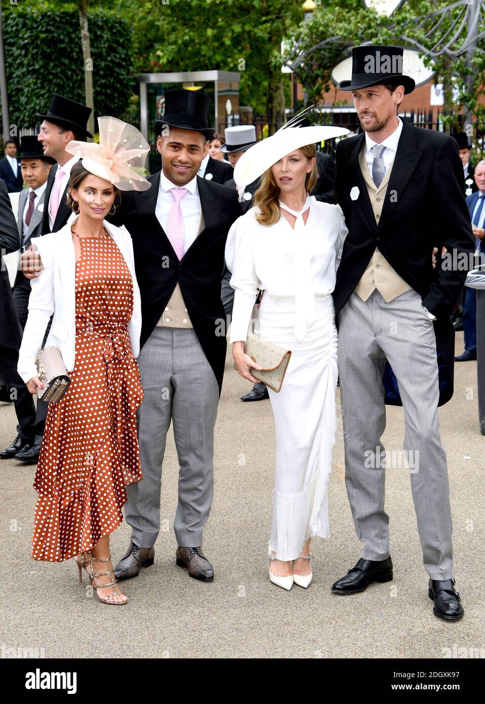 Laura Johnson, Glen Johnson, Abbey Clancy and Peter Crouch attending Ladies Day of Royal Ascot