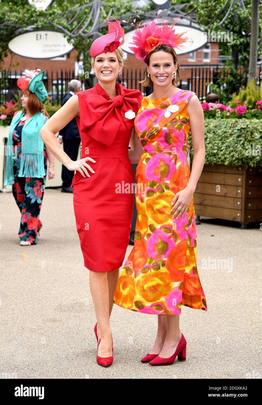 Charlotte Hawkins (left) and Francesca Cumani attending Ladies Day of