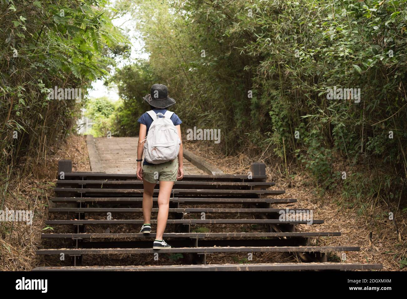 Hiking concept woman backpack hi-res stock photography and images - Alamy