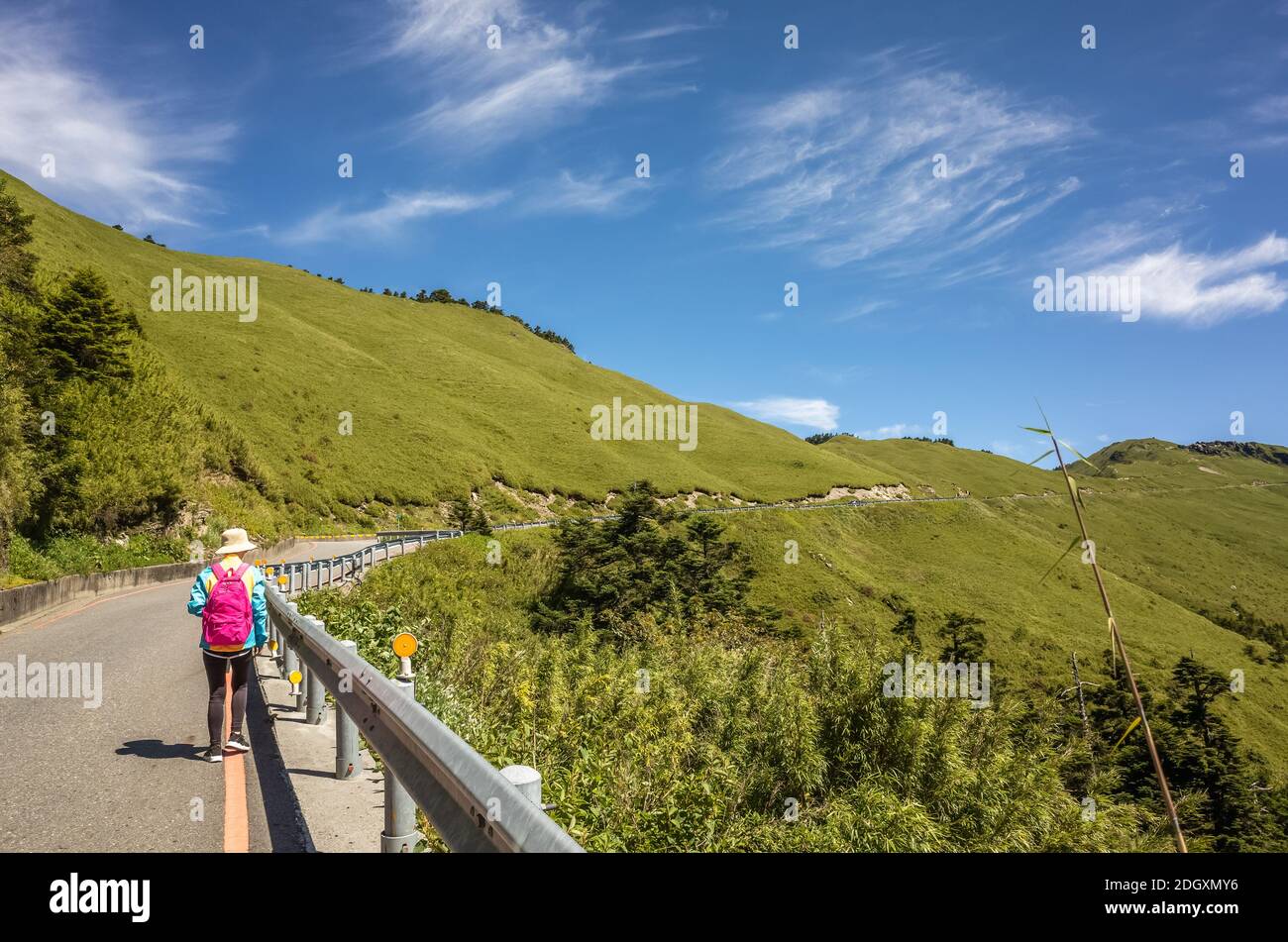 Asian mountain climbing woman walking Stock Photo Alamy