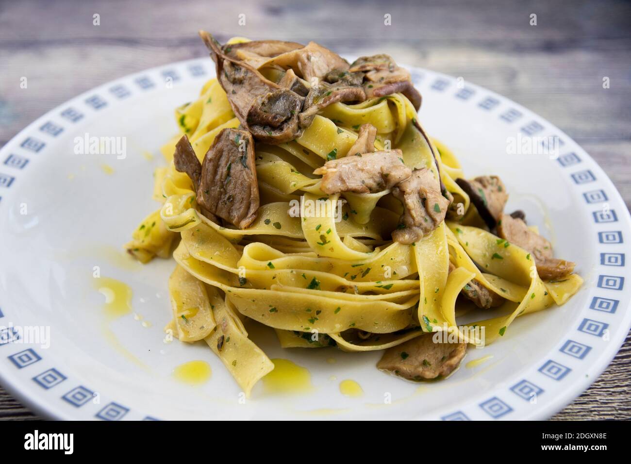Pappardelle with porcini mushrooms Stock Photo Alamy