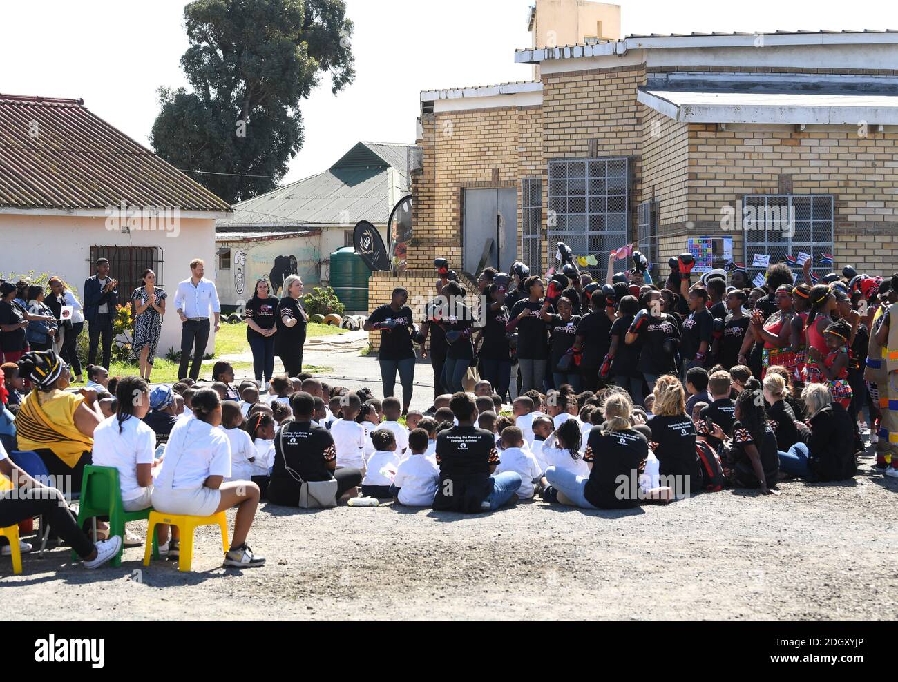The Duke and Duchess of Sussex visit a Justice Desk initiative in Nyanga township, which teaches
