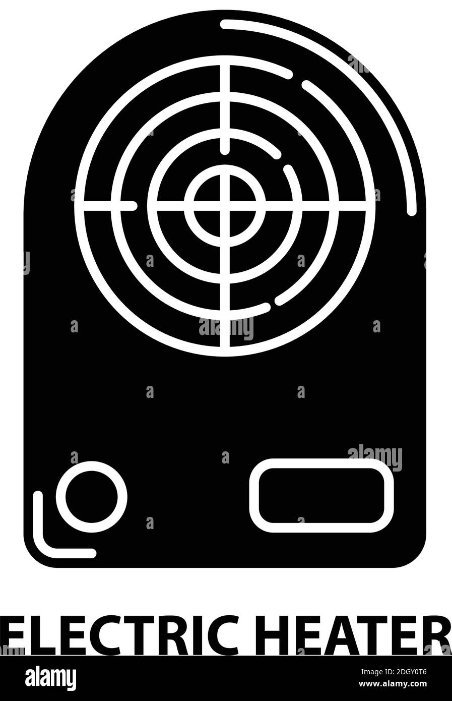 electric heater icon, black vector sign with editable strokes, concept