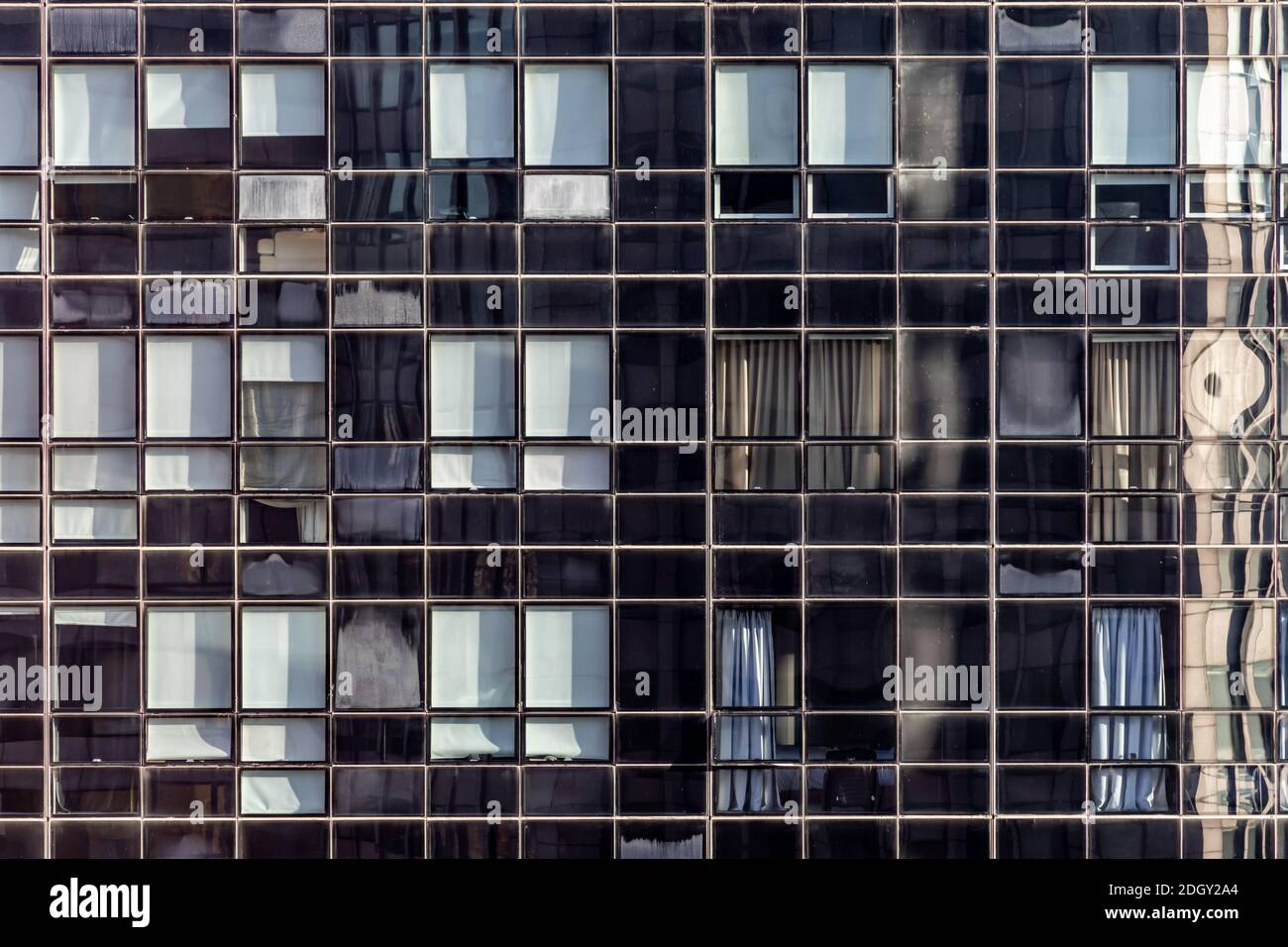 Detailed view of a section of a New York City high rise building, NYC Stock Photo