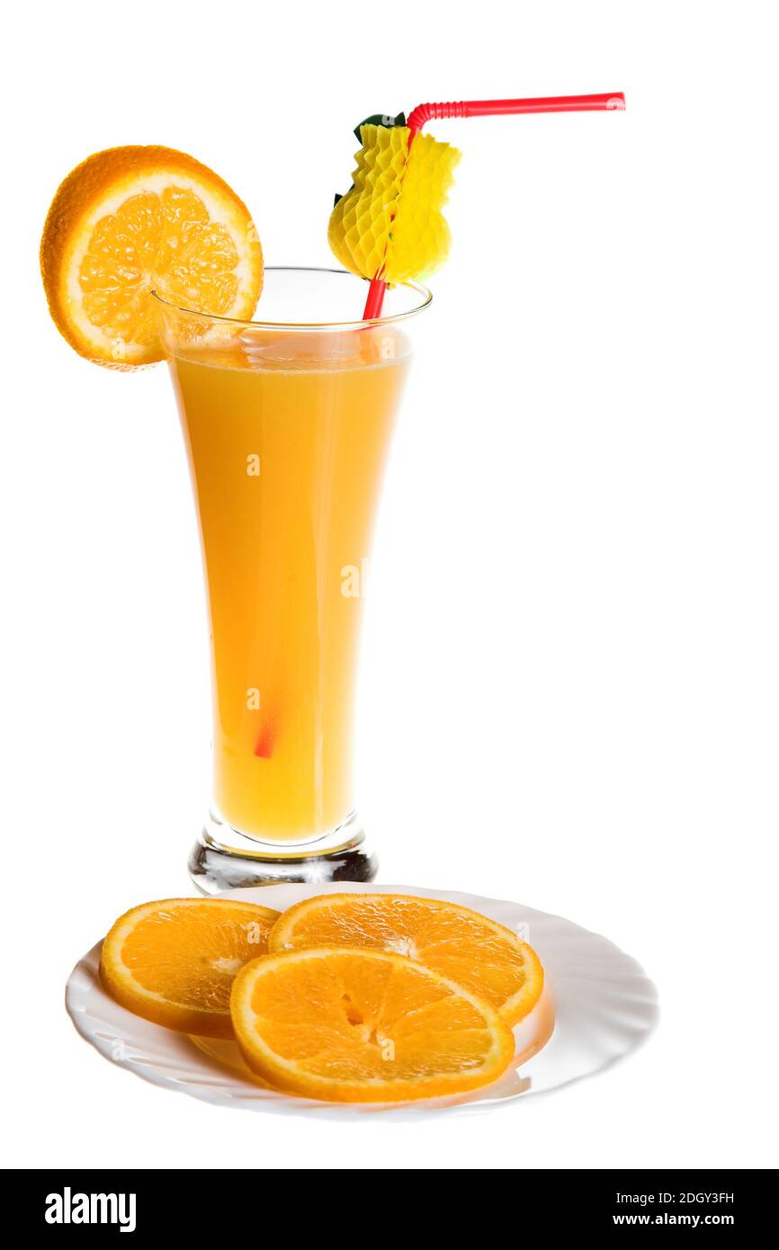 Orange juice in glass Stock Photo Alamy