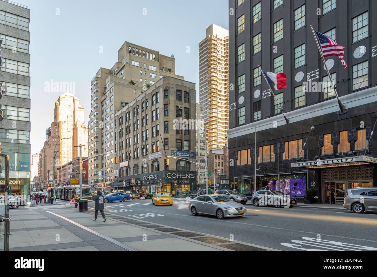 Looking up Lexington Avenue in NYC Stock Photo