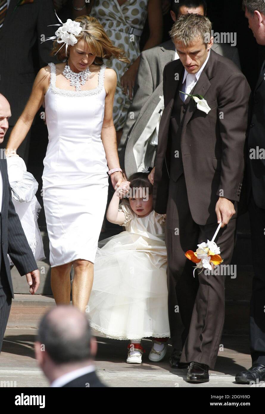 Phil Neville and family at the Gary Neville and Emma Hadfield wedding ...