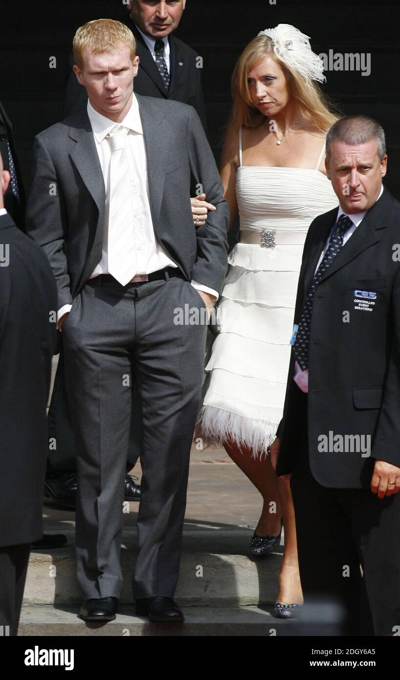 Paul Scholes and his wife Claire at the Gary Neville and Emma Hadfield
